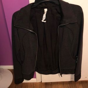Gray lulu lemon zip up workout jacket